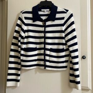 Favorite Daughter Annabel Navy and Cream Striped Cardigan Jacket